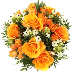 Букет желто-оранжевых роз фото