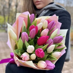 Красивый букет тюльпанов фото